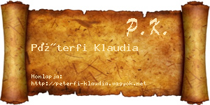 Péterfi Klaudia névjegykártya