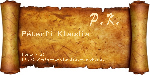 Péterfi Klaudia névjegykártya