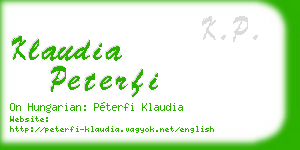 klaudia peterfi business card